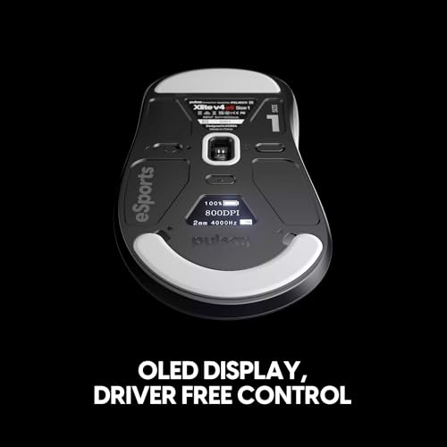 Image of Pulsar Gaming Gears Xlite v4 eS Wireless Gaming Mouse Ergonomic, Optical Switch, 32000 DPI, 750 IPS, XS-1 Sensor, OLED Display, Driverless, 8k Dongle Included (Mini, Black)