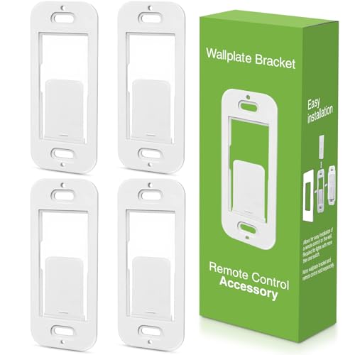 Wallplate Brackets Compatible with Lutron Caseta Pico Remote No Wires Required Wall Mounting Kit Compatible with Lutron Smart Switch 4-Pack ABS
