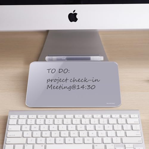 Image of Small Desktop Glass Dry-Erase Whiteboard - 8 X 6 Inches Tabletop Easel Whiteboard with Stand, Desk Board Buddy for Artist, Teacher and Student