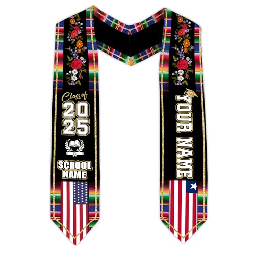 MonkeyVan Personalized Liberia Graduation Stole, Liberian Graduation Sash, Liberia Flag Graduation Stole, Class of 2025 Lb8