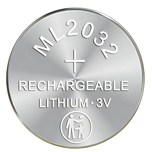 1 Stück ML2032 3V 80mAh Akku wiederaufladbar für Logitech K750 Tastatur, Garmin Forerunner 10 Uhr, Taschenrechner – RTC 3V ML 2032 Akku-Austauschset