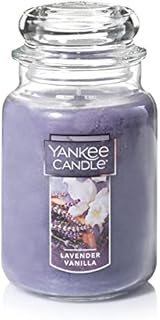 Yankee Candle Lavender Vanilla Scented, Classic 22oz Large Jar Single Wick Candle, Over 110 Hours of Burn Time