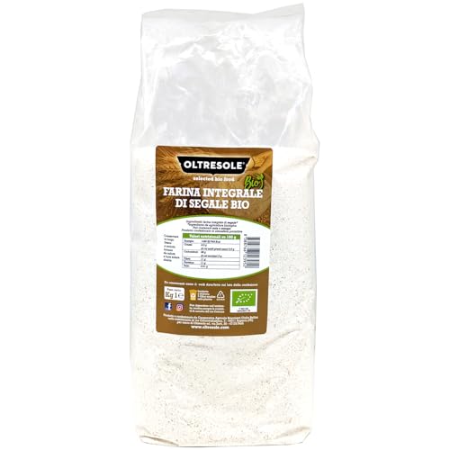 Oltresole, Farina Biologica di Segale Integrale 1 Kg, Farina di