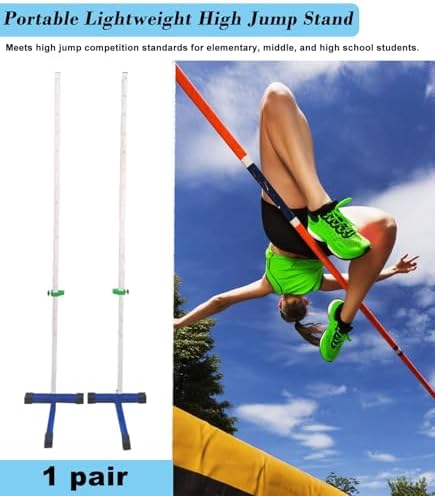 Competition Training High Jump Stands for School, 50-200 cm Adjustable Athletics Track and Field High Jump Standards Tool, Crossbar Not Included