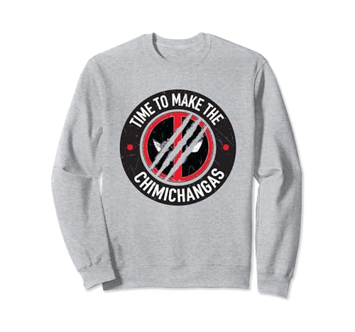 Image of Marvel Deadpool & Wolverine Time To Make Chimichangas Logo Sweatshirt