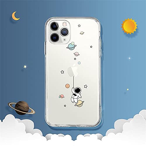 Hadwii iPhone 11 Pro Hülle, iPhone 11 Pro Handyhülle Transparent Kreativer Astronaut Muster Ultra Dünn Weich TPU Schutzhülle Ultra Dünn Stoßfest Antikratz TPU Bumper Case Cover für iPhone 11 Pro Cover