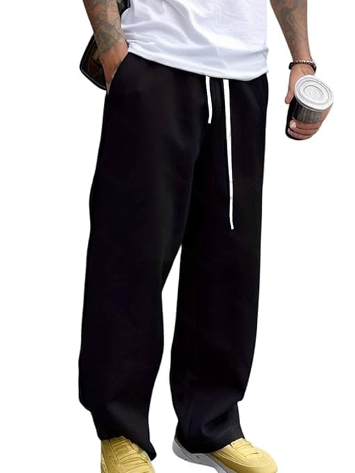 Men’s Regular Fit Solid Track Pants | Elastic Waist Sports Lower | Polyester Activewear Joggers for Gym, Running-image-40