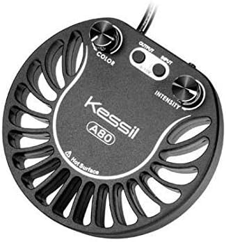 Top view of Kessil A80 LED light showing color and intensity dials
