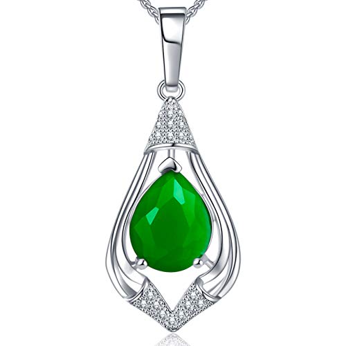 Preisvergleich Produktbild Byakov Edelstein Anhänger Halskette edel und modisch Outfit Kompliment - echte Steinperle Anhänger Halskette für Frauen 16inches