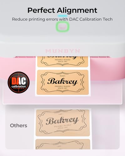 Image of MUNBYN Bluetooth Thermal Label Printer RW403B, Wireless 4x6 Shipping Label Printer for Small Business, Compatible with Android, iPhone, Windows, Mac, Chromebook, Print Width 1.57 inch-4.25 inch (Pink)