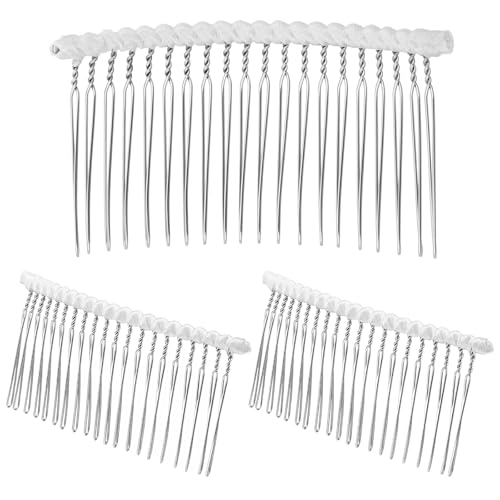 3 Peines para velo de boda con 20 dientes extra largos miniatura 1