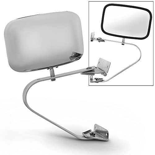 ACANII - Manual Non Heat Side View Chrome Mirror Driver or Passenger For Ford Bronco F-Series Pickup Truck Left or Right