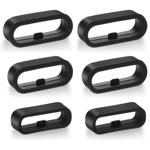 Ouligay 6 Trabillas de Silicona para Correa de Reloj de 20 mm, Bucle de Repuesto con Anillos de Cierre