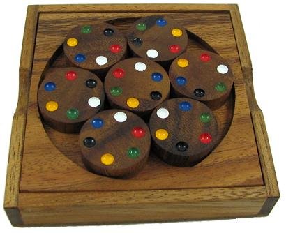Circles Color Match Brain Teaser Wood Puzzle