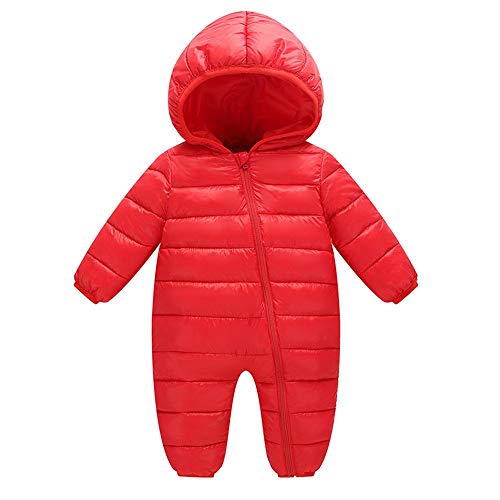 VEKDONE Baby Boys Girls Kids Rompers Winter Thick Cotton Warm Clothes Jumpsuit Red