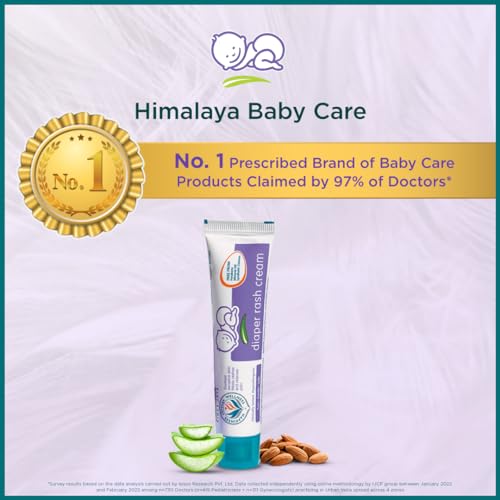 Image of Himalaya Baby Diaper Rash Cream (100g) | Relieves Rashes, reduces Redness & Irritation | With Aloe Vera, Yashad Bhasma, Almond Oil (Pack of 6)