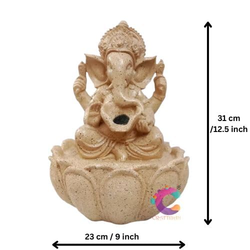Image of Decorative Ganesha Water Fountain for Home Decor, Office, Indoor & Outdoor, Garden, Puja Room, Vaastu, Reception, Spa, Gifting. (Kamal Ganesha C-061)