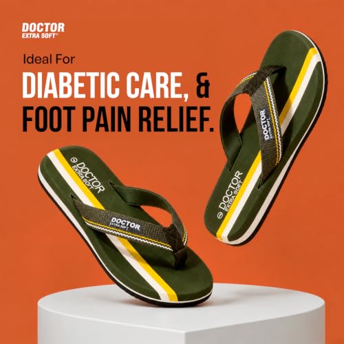 Image of DOCTOR EXTRA SOFT Slipper for Men's | Diabetic & Orthopedic | Lightweight & Comfortable | Soft, Durable & Skid Resistant | Flip-Flop & Slippers for Men's & Boy's D-33