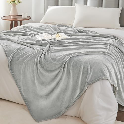 Image of BEDELITE Fleece Blanket Light Grey Throw Blankets for Couch & Bed, Luxury Plush Cozy Fuzzy 50x60 inches, Super Soft Warm Lightweight Throw for Travel Camping