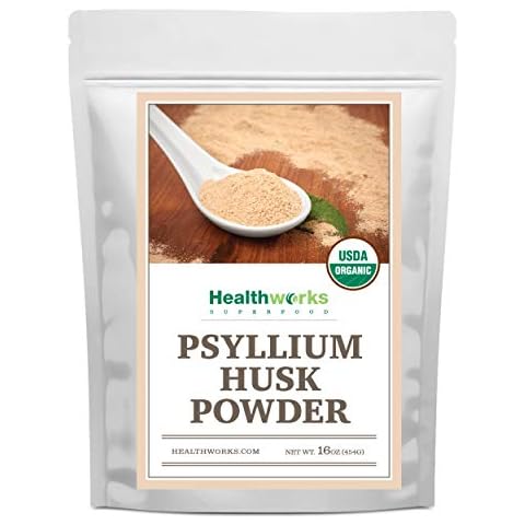 Healthworks Psyllium Husk Powder (16 Ounces / 1 Pound) | Raw | Certified Organic | Finely Ground Powder from India | Keto, Vegan & Non-GMO | Fiber Support Cover