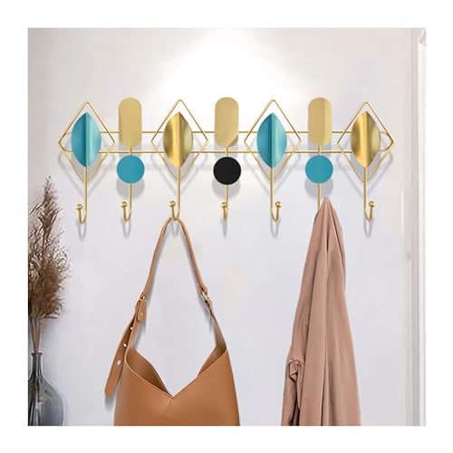 Ganchos de pared de metal resistentes, perchero de estilo rústico vintage con 7 ganchos, ideal para organizar llaves, toallas y abrigos