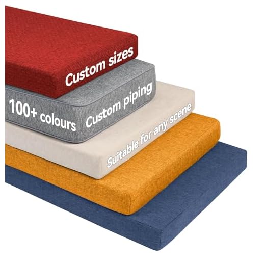 Parkaura Custom Bench Cushions,Personalized Size Bench Pad with Non-Slip Bottom,Indoor/Outdoor Furniture Cushion for Garden Patio Bench,Bay Window