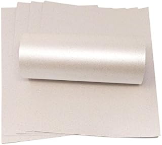 Syntego A4 Ivory Sparkle Paper With Iridescent Sparkle 120gsm One Sided For Crafts Card Making (10)