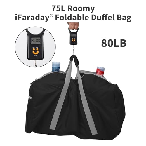 Image of iFARADAY 75L Foldable Duffle Bag, Black-75L(with shoulder strap), 75L - 3.0, Foldable Duffel Bag