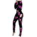 Mujer Conjuntos de Pijamas con Solapa Botón en el Trasero, Adulto Onesie con Estampado de Labios Cosplay Disfraz Elegantes Sexy Traje de Dormir Cuello en V | Elástico Ajustado Larga Invierno S-3XL