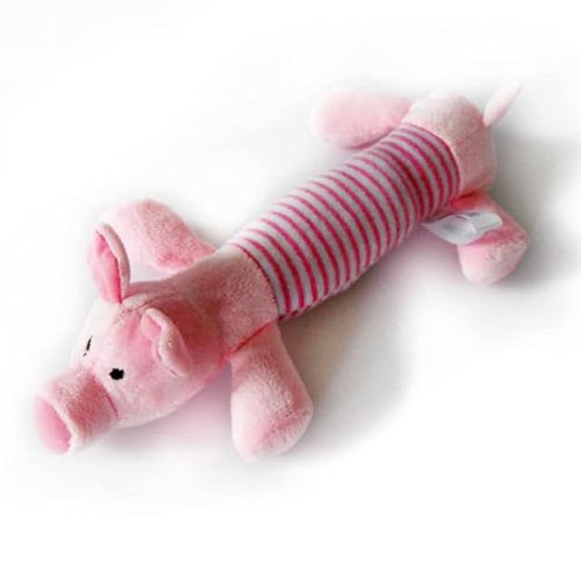 Bluelanss Dog Squeaky Toy Pet Plush Crinkle Chew for Small and Medium Dogs Interactive Teething Puppy Toy Pink