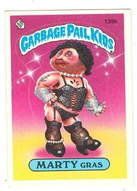 Autograph Warehouse Garbage Pail Kids sticker trading card 1986 Topps #135b Marty Gras