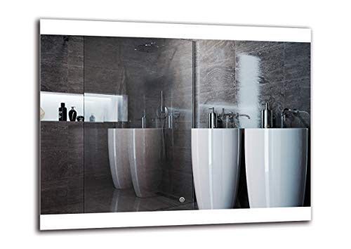 Espejo LED Deluxe - Dimensiones del Espejo 90x70 cm - Interruptor tactil - Espejo de baño con iluminación LED - Espejo de Pared - Espejo con iluminación - ARTTOR M1ZD-26-90x70 - Blanco frío 6500K