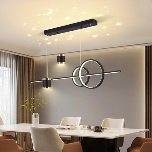 Lustre linéaire design noir à intensité variable pour intérieur chic - 3