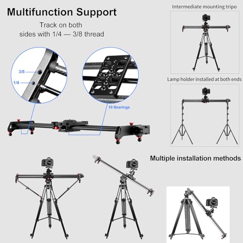 Image of GVM Carbon Fiber Motorized Camera Slider - 31 inch /80CM with Remote Control, Supports Time-Lapse Photography, Video Mode, Tracking Shooting for Most Cameras