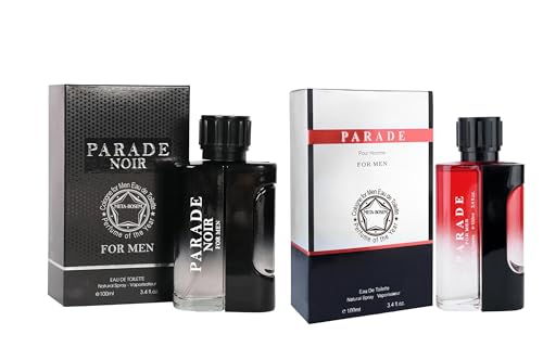 META-BOSEM 2Pc Set Cologne for Men (Parade+Parade Noir) Classic Collection Bottles, Eau de Toilette Natural Spray - Woody Scent - Holiday Gift (Pack of 2) Each 3.4 Fl Oz, Total 6.7 Oz