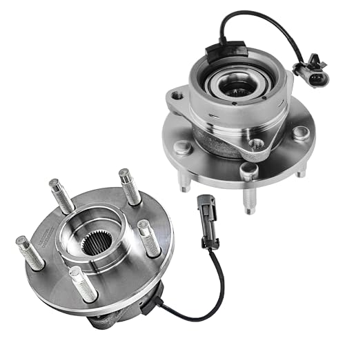 Image of Detroit Axle - 5 Lugs Front Wheel Bearing Hubs for Chevy Cobalt HHR Saturn Ion Pontiac Pursuit G5 [ABS Models] Wheel Bearing and Hubs Assembly Set Pair Hubs Replacement