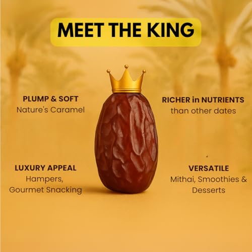 Image of Earthen Story Jumbo Medjool Dates 500g | No Added Sugar or Preservatives | Rich in Fiber & Potassium | Healthy Snack | Natural, Soft Khajoor | Glueten free Khajur