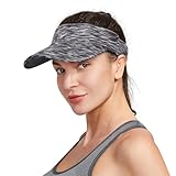 Figarge Unisex Sports Visor Cap UV Schutz Sonnenblende Atmungsaktiv & Schnelltrocknend - Mit Schweißband für Laufen, Golf, Tennis, Wandern Faltbar & Elastisch (Grau) ﻿