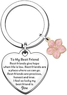 TTOVEN Best Friend Keyring Friendship Gifts for Women Birthday Christmas Graduation Presents