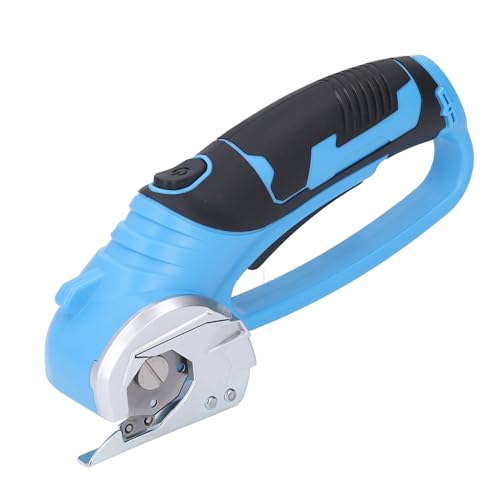 Ciseaux électriques sans Fil, Coupe-tissu électrique Rechargeable Cutter Boîte en Carton avec Verrouillage de sécurité et Lumière LED, pour Tapis en Cuir Kraft Papier Coupe Couture