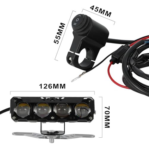 Image of Dirt Bike Light Bar 5inch 54W 8000lm Head Light Flood Spot Universal for 7 /8 inch Handlebar CRF KLX DRZ TTR YZF WR RM 65CC-450CC Motorcycle Pit Bike