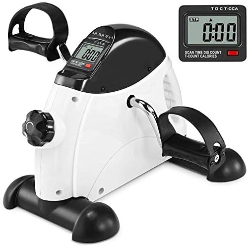 MOMODA Under Desk Bike Pedal Exerciser Mini Bike for Leg/Arm Bike Mini Peddler with LCD Display for Home/Office
