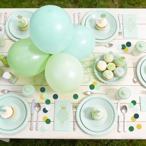 Image of 200Pcs Glitter Green Gold White Table confetti,Paper Circle Dots Confetti for Birthday Party Halloween Bachelorette Wedding Baby Shower Graduation Decorations