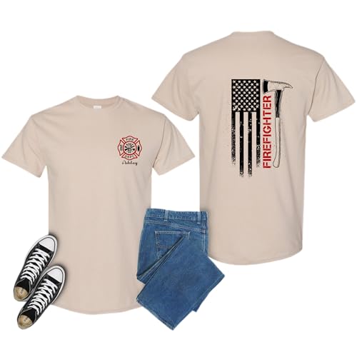 Custom Firefighter T-Shirt, Gift for Fire Rescue, Personalized Fire Department Tee, Multi2