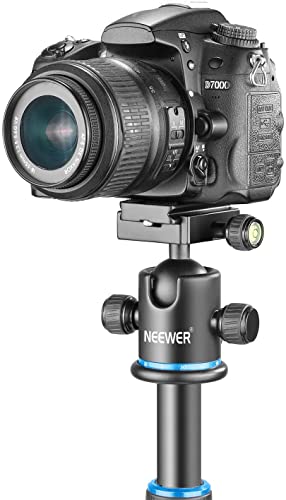 Neewer Tripod Ball Head 360° Panoramic All Metal With Arca Type Quick Release Plate, 1/4" Screw 3/8" Thread Mount, Max Load 17.6Lb/8Kg, Tripod Head For Monopod, Slider, Dslr Camera, Camcorder (Blue) #TOP5