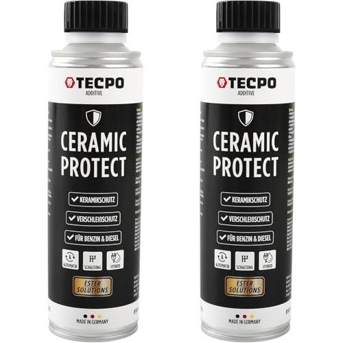 TECPO 2x Keramik Protect Ester, 300 ml Verschleißschutz Additiv für Diesel- und Benzinmotoren Ceramic Motor Öl Zusatz Öldditiv Keramik Verschleißschutz (2er-Pack)