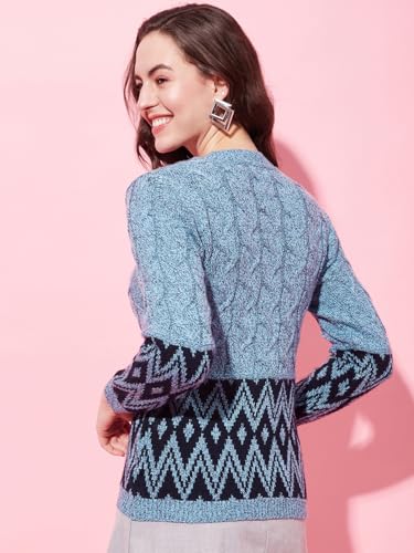 Image of MODEVE Women's Printed Winter Knit Sweater - Soft, Stylish & Cozy Fit