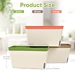 Windowsill Herb Planter Box, Set of 3, Self Watering Plant Pots, 10.5 Inch Rectangular Planter Pots, Decorative Garden Flower Pots for Indoor Plants, Herbs, Vegetables, Flowers (3 Colors)