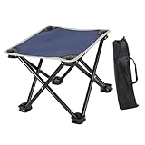Menolana Camping Stool Recliner Foot Rest Sturdy Practical Compact Outdoor Folding Stool with Carry Bag for Park Traveling Backpacking, Blue