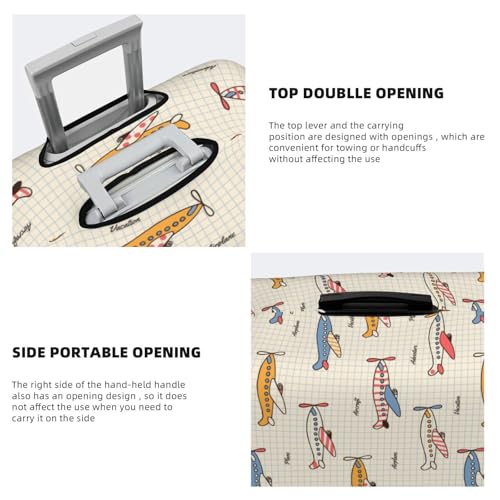 Striped Vintage Planes For Travel Luggage Cover Suitcase Protector Fits 18-32 Inch Travel Luggage Protector Elastic Luggage Anti-Scratch Suitcase Cover3